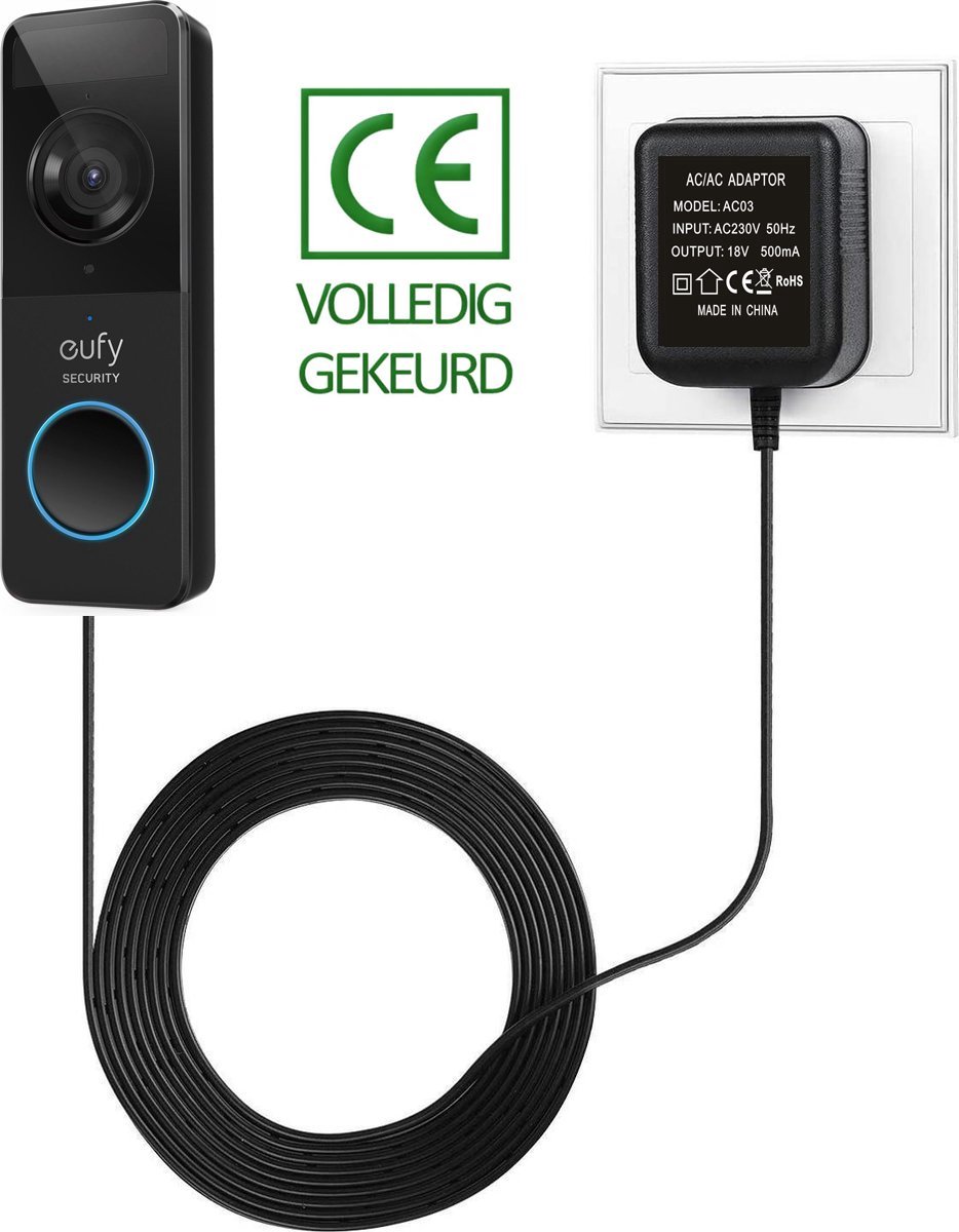 Donley Transformator voor Eufy video deurbel Adapter voor Eufy