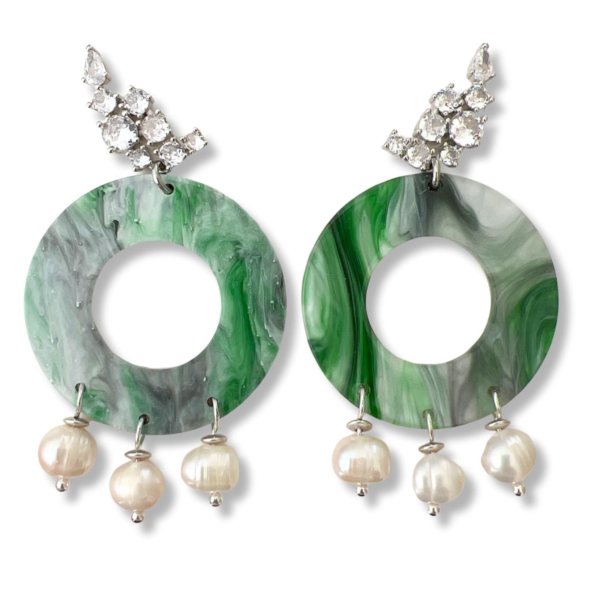 Zatthu Jewelry - N23FW635 - Leto oorbellen met parels en kristal