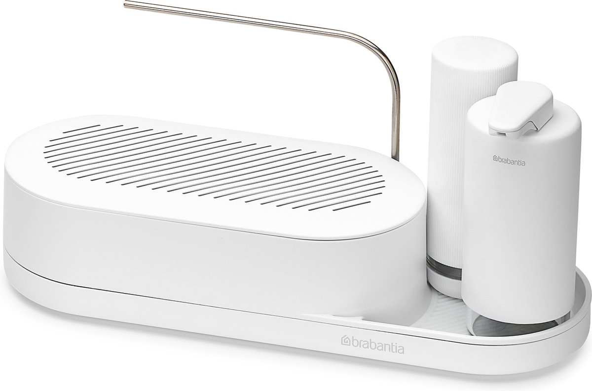 Brabantia SinkStyle Gootsteen Organizer en Zeepdispenser Set - Compact - Mineral Fresh White