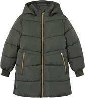 name it NKFMUSIC LONG PUFFER JACKET TB Meisjes Jas - Beetle - Maat 140