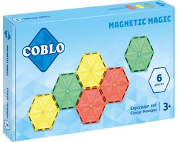 foto van Coblo Uitbreidingsset - 6x Zeshoek - Magnetisch speelgoed - Montessori speelgoed - Magnetische tegels - STEM speelgoed - Cadeau kind - Speelgoed 3 jaar t/m 12 jaar