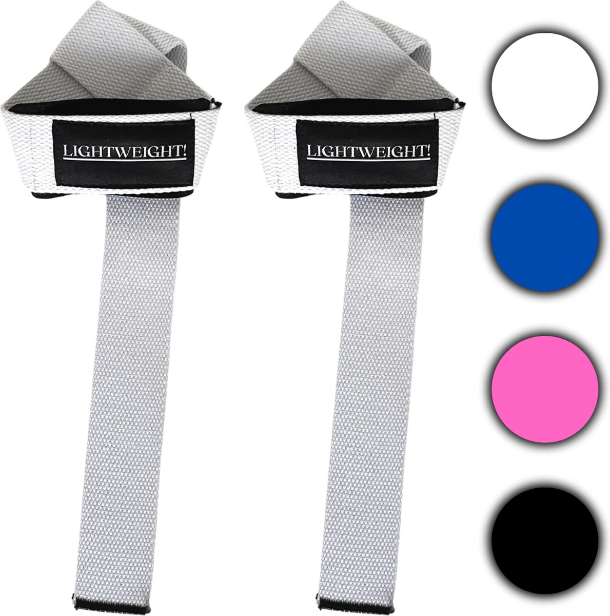 LIGHTWEIGHT! Lifting Straps - Wrist Straps - Deadlift Straps - Wit - Krachttraining Accessoires - Lifting Grips - Powerlifting - Bodybuilding - Gym Straps - Fitness - Set - Incl Padding
