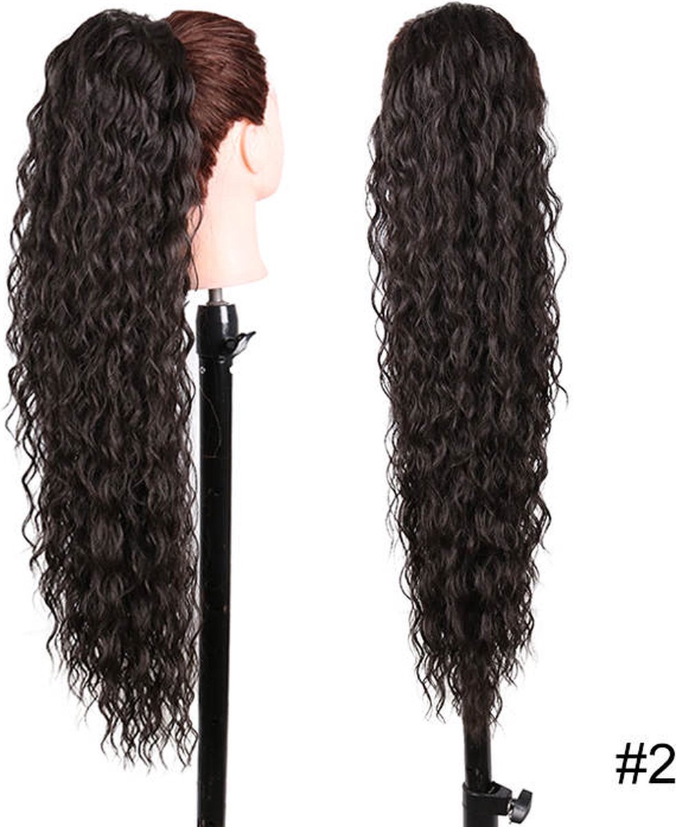 Miss Ponytails - Waterwave ponytail extentions - 28 inch - Zwart 2 - Hair extentions - Haarverlenging