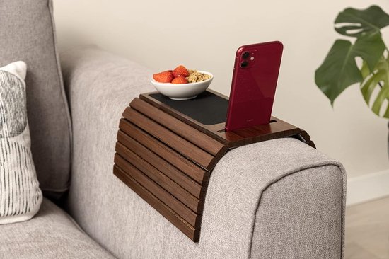 Tablette/table de canapé en bois de Bamboe pour accoudoir avec protection  d'accoudoir... | bol