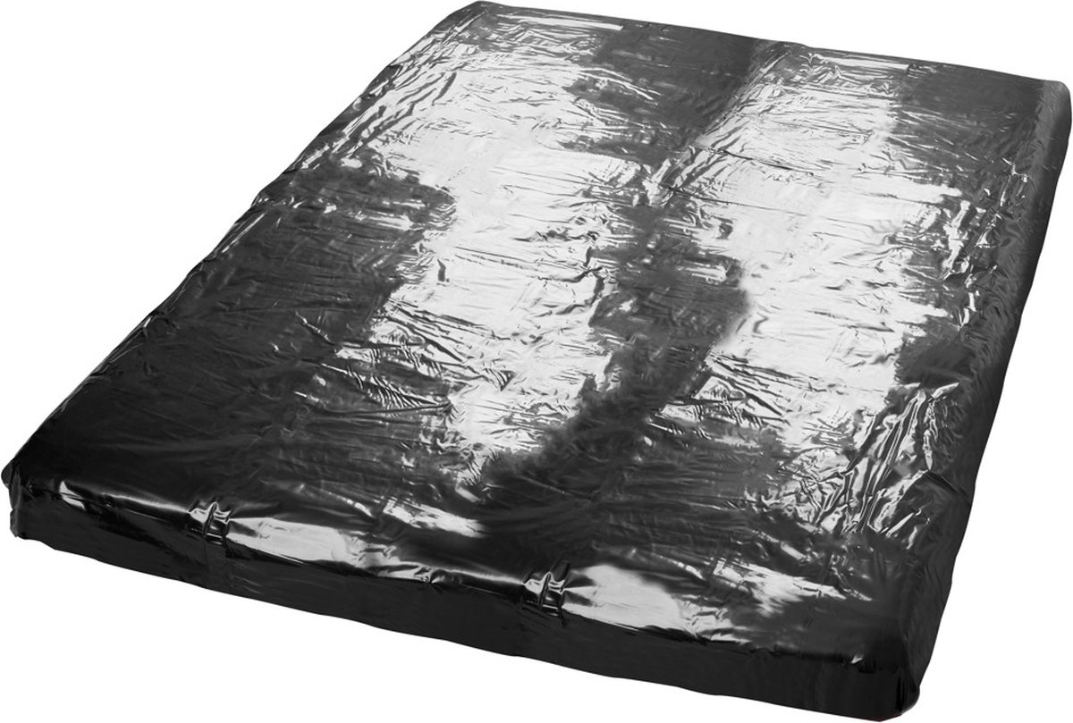Goedkoopste Fetish Collection – Glossy Vinyl Bed Laken voor Erotische Natte Spellen in Bed – 160 x 200 cm - Zwart