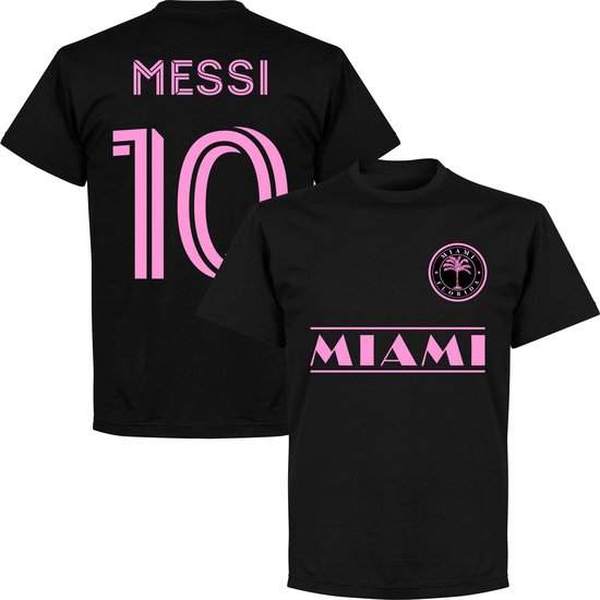 Miami Messi 10 Team T-Shirt - Zwart