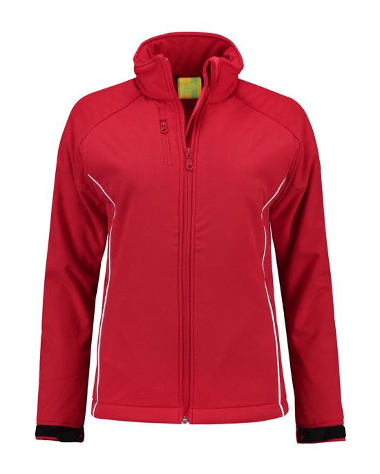 Lemon & Soda Softshell jacket voor dames in de kleur rood in de maat XXL.