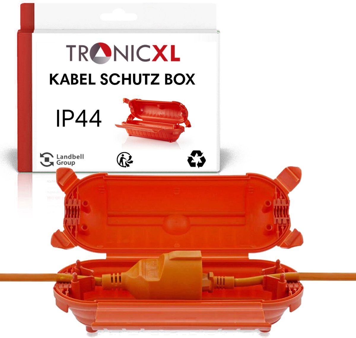 TronicXL 3 stuks IP44 beschermbehuizing voor uw verlengkabel - kabelbox - organizer - veiligheidsbox