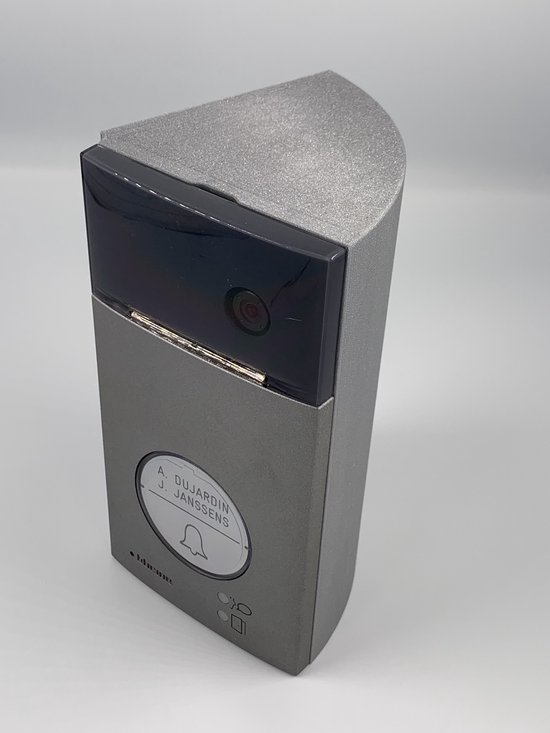 Boîtier Incliné 30° Gauche XONI Pour Vidéophone BTicino Linea 3000 Avec Cadre Anti-pluie - Gris Métallisé - Installation Facile