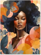 Graphic Message - Schilderij op Canvas - Exotische Vrouw - Afro