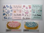 6 Cartes de vœux Luxe - Naissance Fils/Fille - 12x17cm - Cartes pliées avec enveloppes