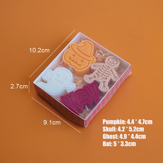 Halloween - Kaars 8 Stukken - Van 4 vormen - Feest Korting - Geurkaarsen Kaarsenset - Aromatherapie Kaars - Figuurkaars
