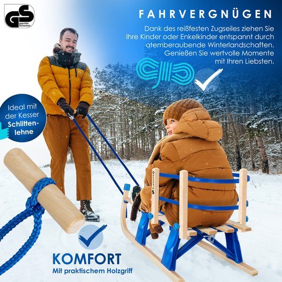 Opvouwbare houten slee 100 cm - TÜV/GS getest - Geschikt voor kinderen en volwassenen Opvouwbare houten slee 100 cm - TÜV/GS getest - Geschikt voor kinderen en volwassenen