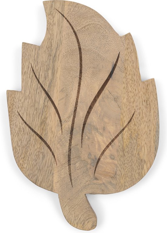 Foto: Riviera maison snijplank serveerplank herfst handgemaakt rm leaf serving plate s bruin hout