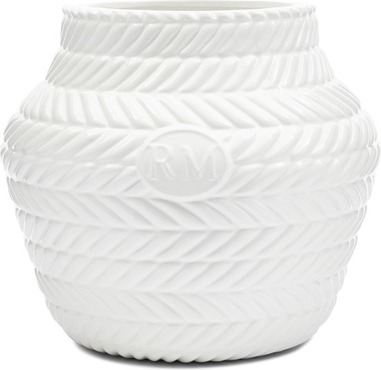 Vase Riviera Maison , Pot de fleurs, tressé, grand, Handgemaakt - Vase tressé RM Paloma - blanc - Porcelaine