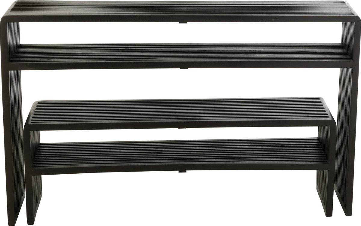 J-Line console Met Schap - hout - zwart - 2 stuks