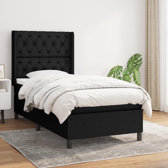 vidaXL-Boxspring-avec-matelas-tissu-noir-80x200-cm