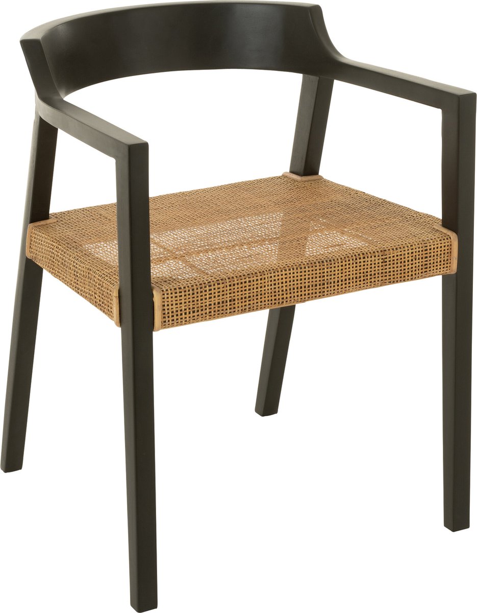 J-Line stoel Emma - hout - zwart/bruin