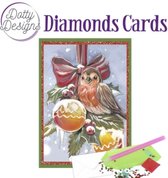 Dotty Designs Diamond Cards - Bird with Christmas ornaments