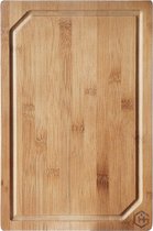 Robuuste bamboe plank 30,5 x 20,5 x 1,5 cm (not zo) BIG de duurzame snijplank met sapgoot voor brood, fruit, vlees en groenten. Houten plank van bamboe voor dagelijks gebruik.
