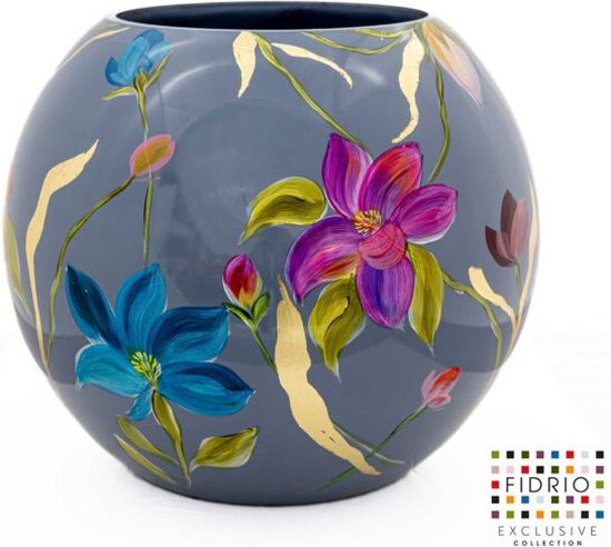 Design Vaas Melody - Fidrio HANDPAINTED - glas, mondgeblazen bloemenvaas - diameter 40 cm