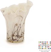 Design Vaas Wave - Fidrio LIGHTENING - glas, mondgeblazen bloemenvaas - diameter 14 cm hoogte 18 cm
