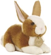 Aurora Miyoni pluche knuffeldier konijn - lichtbruin/wit - 20 cm - bosdieren thema speelgoed