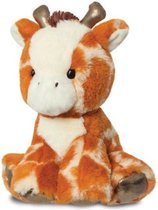 Aurora pluche knuffeldier giraffe - gevlekt bruin - 20 cm - safari dieren speelgoed