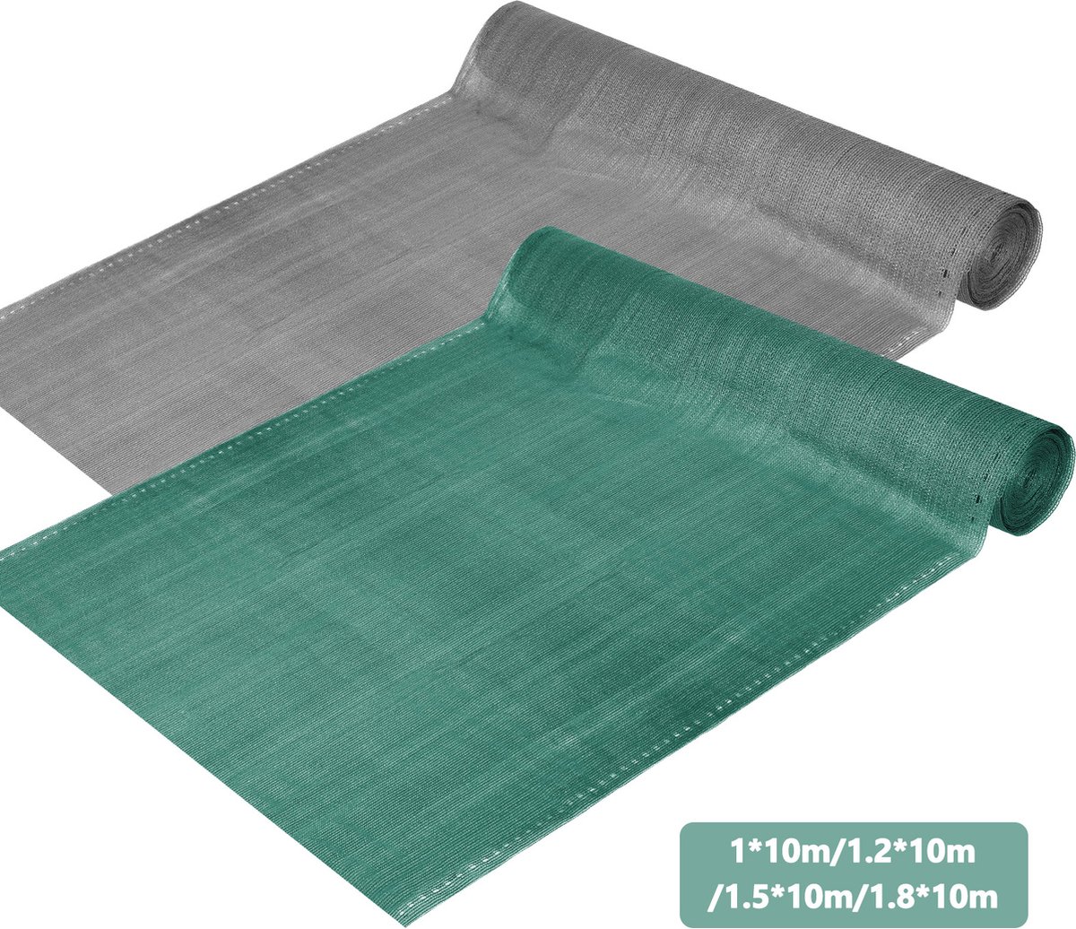 Zichtbreeknet 150g m² Rol 1.2 x 10 m 95 % Schaduw HDPE Balkonafdekking Grijs Balkonscherm Zichtdoek Privacynet Schaduwdoek