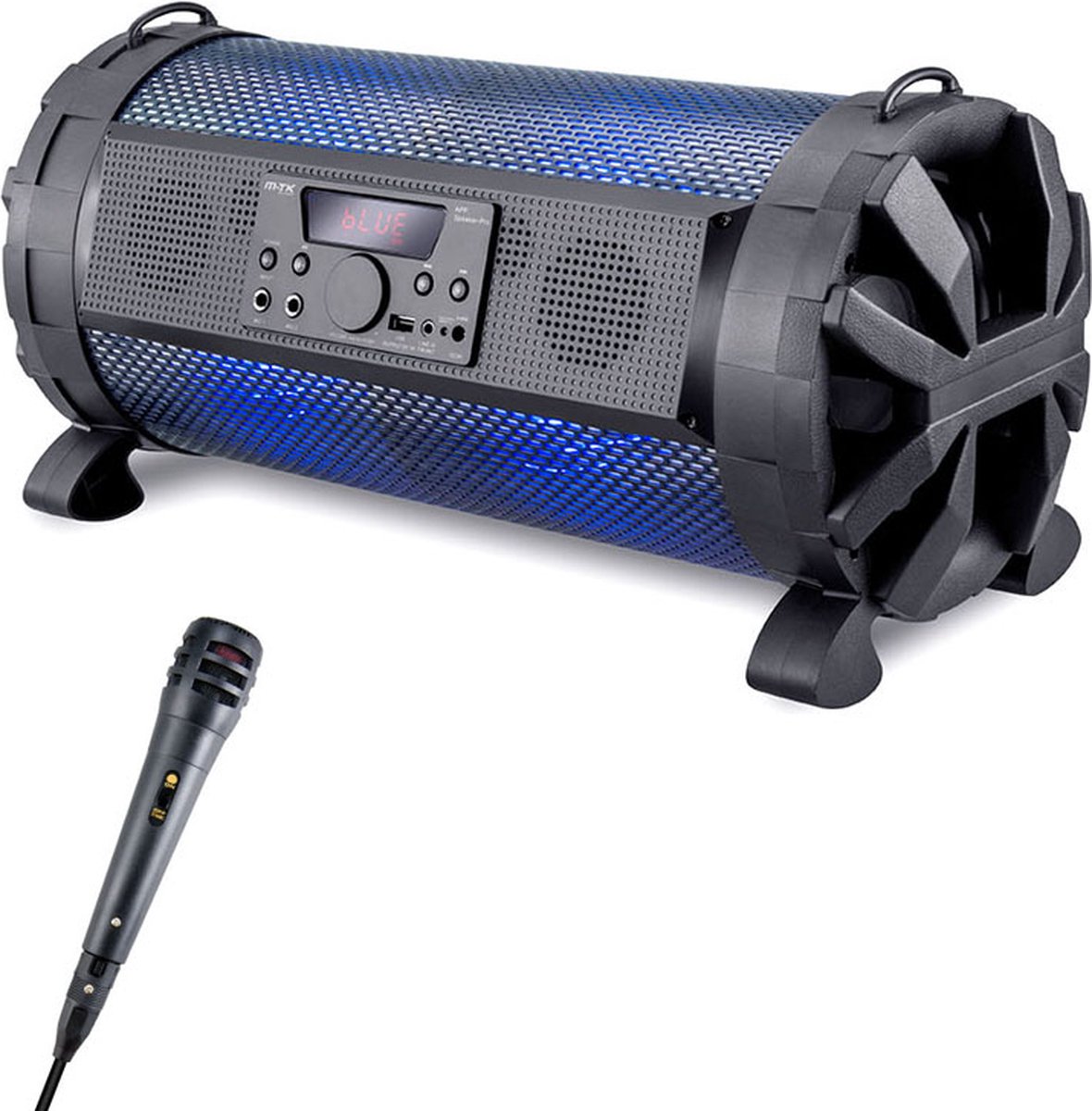 M.TK Dynamische luidspreker met karaoke FT796 2023 - Draagbare Speaker met LED verlichting en Extra Bass - 30 Watt / 2000mAH - Draadloze Bluetooth Luidspreker - Soundbeat Box
