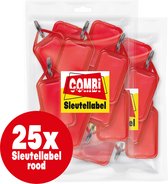 Combi-Label openklapbare Sleutellabels rood met inlay - Sleutelhanger - Naamlabel – openklapbaar 25 stuks