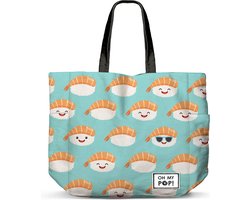 Karactermania - Oh My Pop! - Nigiri FAN - Strandtas met rits - Boodschappentas - Schoudetas - Turquoise