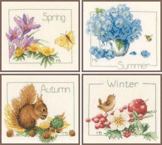 Borduurpakket Collage Vier jaargetijden - Marjolein Bastin (Lanarte)