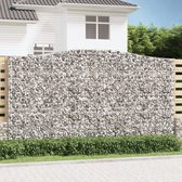 The Living Store Schanskorf Gabion muur - 400 x 50 x 220/240 cm - Duurzaam gegalvaniseerd ijzer