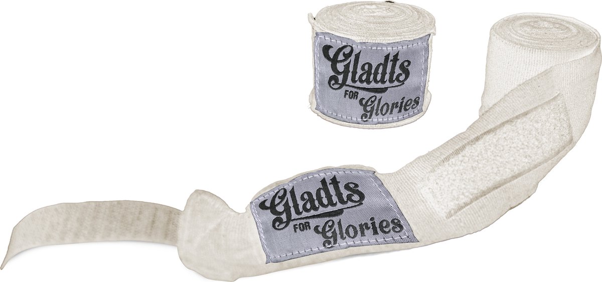 Gladts - Boksbandage - Wit - 460 cm lang - Bandage - Bandages boxing - Boksen - Kickboksen - Mma - Muay thai - Thaiboksen - Bandage boksen - Kickboks bandage - Bandage kickboksen - Boxing wraps - Boxing bandage - Gladts