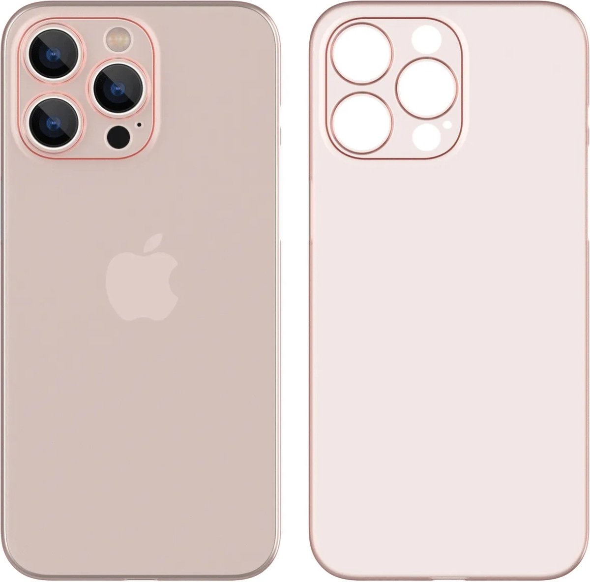 Siliconen slim fit telefoonhoesje iPhone 13 Pro Max - extra bescherming - Zacht roze