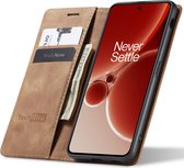 Coque OnePlus Nord 3 - Book Case Cuir Slimline Marron