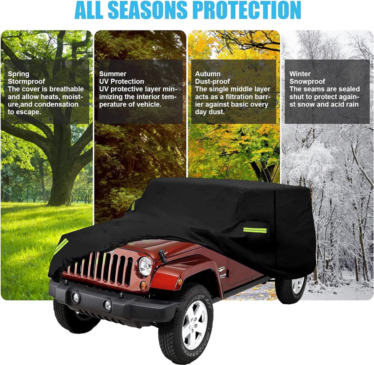 BACHE VOITURE DE PROTECTION POUR Jeep Wrangler TOUS TEMPS UV