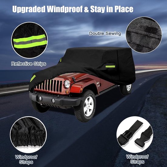 Bâche de voiture adaptée à Jeep Wrangler (2 doors) housse de