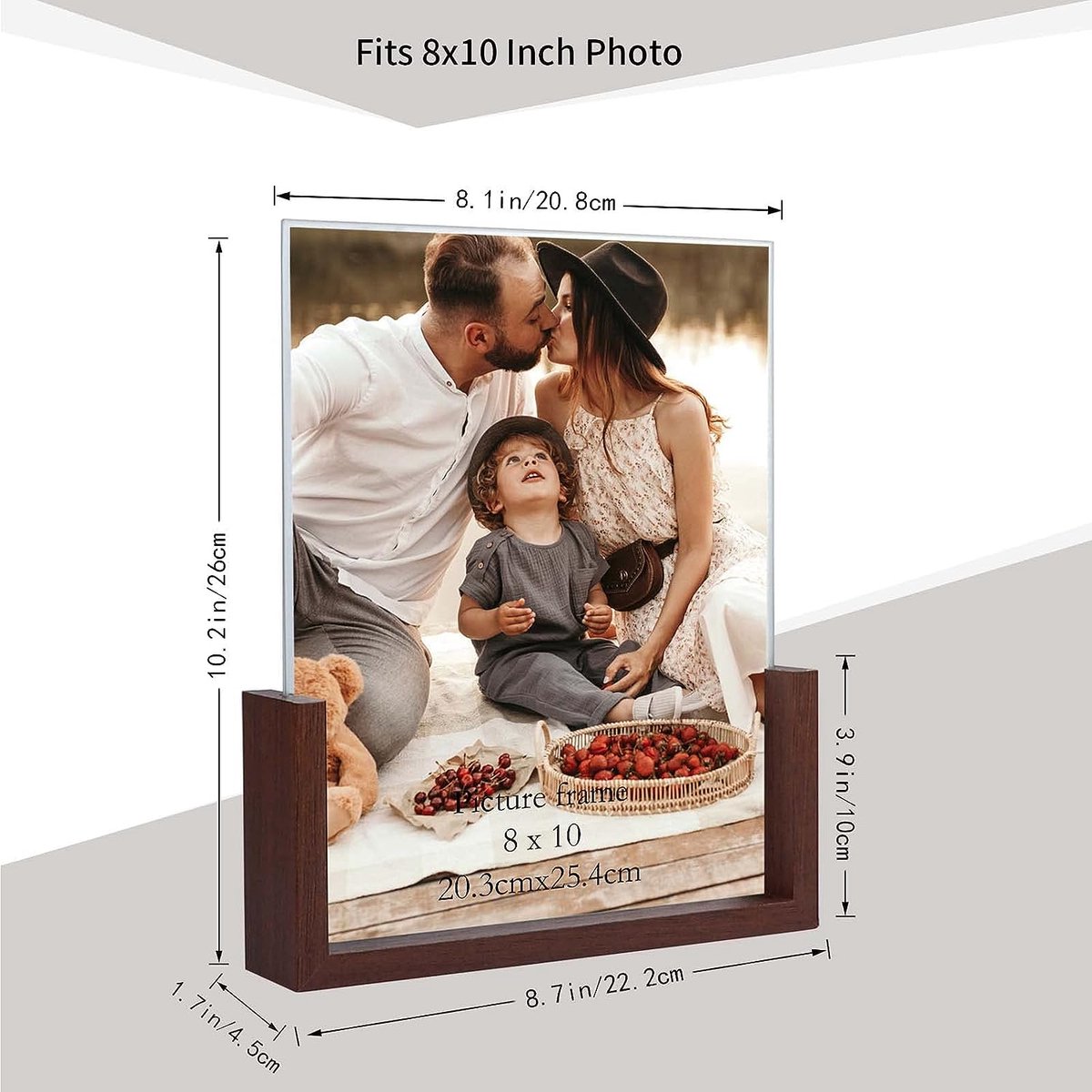 Cadre Photo Double-face 20 X 25 Cm - Bois Naturel, Neuf, Marque MegaCrea DIY