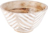 Dekoratief | Bowl 'Carved', naturel/wit, hout, 20x20x10cm | A228262
