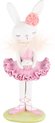 Dekoratief | Deco bunny ballerina staand, roze, resina, 10x8x19cm | A230278