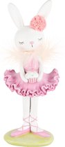 Dekoratief | Deco bunny ballerina staand, roze, resina, 10x8x19cm | A230278