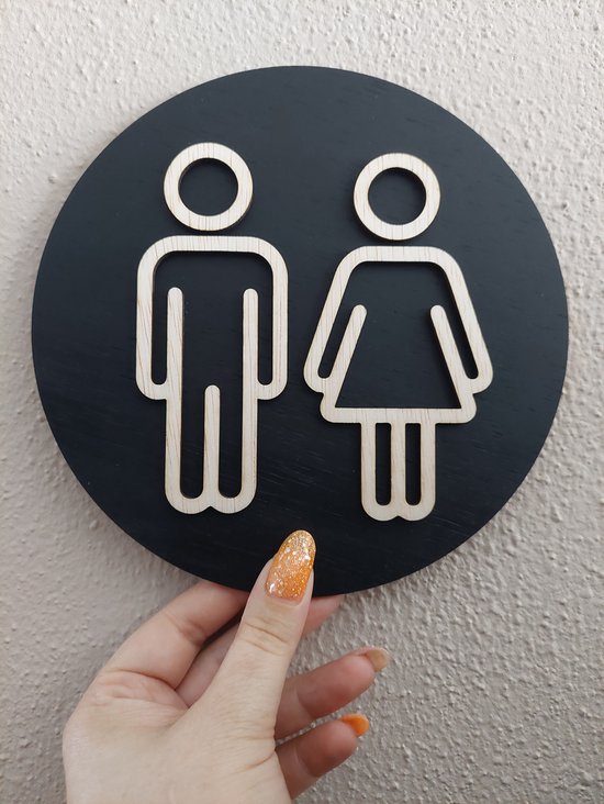 WC pictogram deurbordje - Toiletbord - Man vrouw WC Bordje - Heren ...