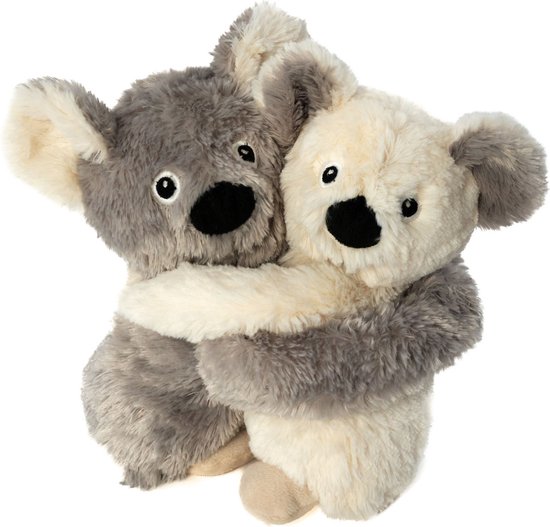 Warmteknuffel Koala knuffelende papa met kind Habibi warmie 23x19 cm - opwarmknuffel geschikt voor oven en magnetron koala - magnetronknuffel koala's - knuffelende koala's - knuffel koala - Habibi