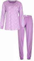 Tenderness Dames Pyjama Set - Bloemetjes print - 100% Gekamde Katoen - Paars - Maat XL