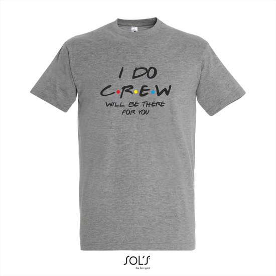Vrijgezellenfeest T-shirt I Do Crew - Grappig T-shirt met 100% Katoenen Ronde Hals - Grijs - Maat XS - bride to be - team bride