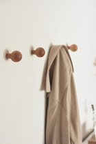 Mushroom Wandhaken van hout, ronde garderobehaken voor handdoeken, jassen, mantels, wandmontage, voor hal, keuken, badkamer en slaapkamer, wanddecoratie, set van 4 beukenhout