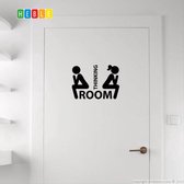 Heble® - "Grappige WC-Sticker voor uw Toiletdeur - Thinking Room Muur-/Deursticker"
