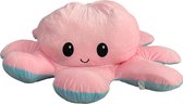 Octopus knuffel - Mood knuffel - Roze - Blauw - Blij/Boos knuffel - Omkeerbaar - Emotie knuffel - 80 CM